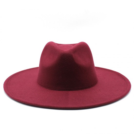 Cross-border AliExpress Amazon men's and women's couple's flat-brimmed hat, autumn and winter woolen hat, jazz gentleman hat Cross-border AliExpress Amazon men's and women's couple's flat-brimmed hat, autumn and winter woolen hat, jazz gentleman hat