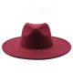 Cross-border AliExpress Amazon men's and women's couple's flat-brimmed hat, autumn and winter woolen hat, jazz gentleman hat Cross-border AliExpress Amazon men's and women's couple's flat-brimmed hat, autumn and winter woolen hat, jazz gentleman hat