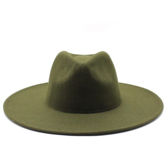Cross-border AliExpress Amazon men's and women's couple's flat-brimmed hat, autumn and winter woolen hat, jazz gentleman hat Cross-border AliExpress Amazon men's and women's couple's flat-brimmed hat, autumn and winter woolen hat, jazz gentleman hat