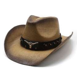 Western cowboy hat, spring and summer, horseback riding, beach, and vacation hat, hard straw hat for sun protection Western cowboy hat, spring and summer, horseback riding, beach, and vacation hat, hard straw hat for sun protection