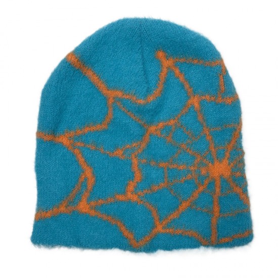 European and American Faux Mink Fur spiderweb jacquard knitted hat, trendy pullover, stylish and casual unisex hat. European and American Faux Mink Fur spiderweb jacquard knitted hat, trendy pullover, stylish and casual unisex hat.