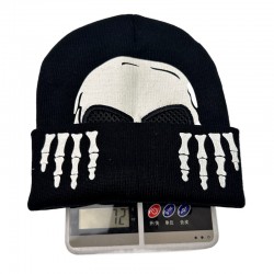 Cross-border new autumn and winter skull luminous knitted hat, Skull Skeleton Hat, Halloween pullover Cross-border new autumn and winter skull luminous knitted hat, Skull Skeleton Hat, Halloween pullover