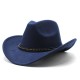 New cross-border western cowboy hat, black woolen jazz hat, ethnic autumn and winter felt hat for men and women, wide brim hat New cross-border western cowboy hat, black woolen jazz hat, ethnic autumn and winter felt hat for men and women, wide brim hat