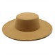 Autumn and winter new cross-border thickened men's and women's hats with 10cm brim, woolen felt flat top hats with wide brims. Autumn and winter new cross-border thickened men's and women's hats with 10cm brim, woolen felt flat top hats with wide brims.