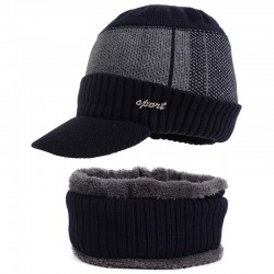 New copper label hat and scarf set, two-piece men's knitted hat, scarf with added fleece, autumn and winter warm wool hat. New copper label hat and scarf set, two-piece men's knitted hat, scarf with added fleece, autumn and winter warm wool hat.