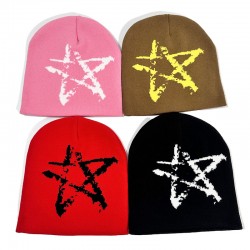 Cross-border New Five-pointed Star Hat, Fall/Winter Korean Fashion, Versatile Beanie, Fall/Winter Cold Protection and Warm Knitted Hat Trend Cross-border New Five-pointed Star Hat, Fall/Winter Korean Fashion, Versatile Beanie, Fall/Winter Cold Protection and Warm Knitted Hat Trend