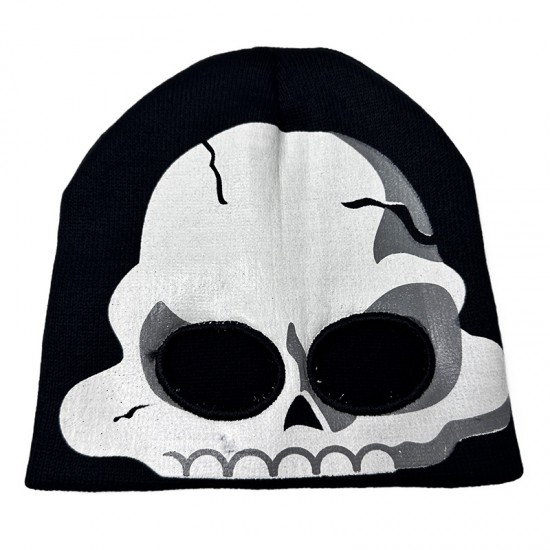 Reflective Skull Knitted Hat, Men's and Women's Luminous Mask, Alien Warm Beanie Reflective Skull Knitted Hat, Men's and Women's Luminous Mask, Alien Warm Beanie