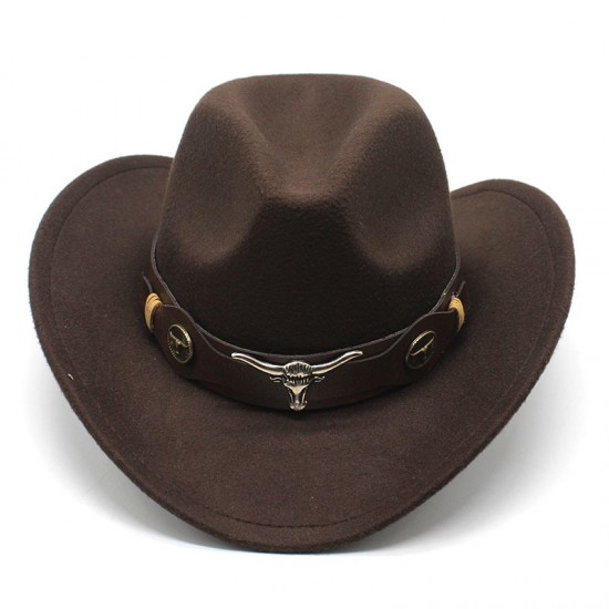 Amazon's best-selling topper, ethnic-style cowboy logo western cowboy hat, rolled brim, retro riding hat, woolen felt hat Amazon's best-selling topper, ethnic-style cowboy logo western cowboy hat, rolled brim, retro riding hat, woolen felt hat