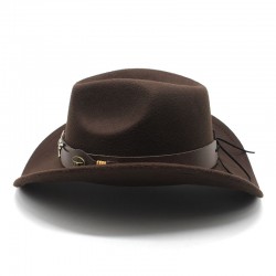 Amazon's best-selling topper, ethnic-style cowboy logo western cowboy hat, rolled brim, retro riding hat, woolen felt hat Amazon's best-selling topper, ethnic-style cowboy logo western cowboy hat, rolled brim, retro riding hat, woolen felt hat