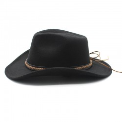 European and American autumn/winter new retro black woolen jazz hat, fashionable and stylish felt jazz hat for men and women. European and American autumn/winter new retro black woolen jazz hat, fashionable and stylish felt jazz hat for men and women.