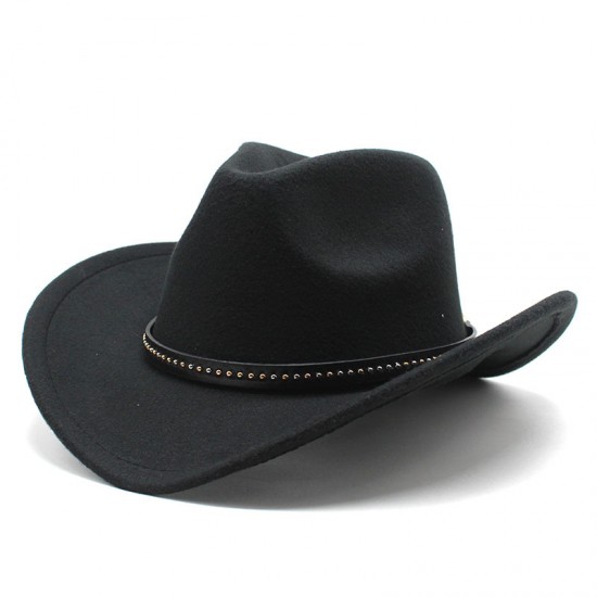 New cross-border western cowboy hat, black woolen jazz hat, ethnic autumn and winter felt hat for men and women, wide brim hat New cross-border western cowboy hat, black woolen jazz hat, ethnic autumn and winter felt hat for men and women, wide brim hat