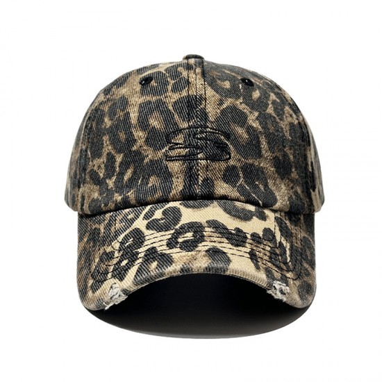 Wholesale Korean 2024 new American retro leopard print distressed baseball caps, soft-top, niche baseball caps for women. Wholesale Korean 2024 new American retro leopard print distressed baseball caps, soft-top, niche baseball caps for women.