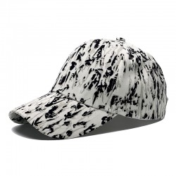 Cross-border thin, fashionable, printed baseball caps for spring and summer, women's casual sun protection, graffiti baseball caps for men, black and white. Cross-border thin, fashionable, printed baseball caps for spring and summer, women's casual sun protection, graffiti baseball caps for men, black and white.