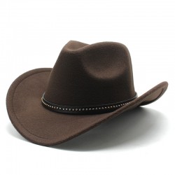 New cross-border western cowboy hat, black woolen jazz hat, ethnic autumn and winter felt hat for men and women, wide brim hat New cross-border western cowboy hat, black woolen jazz hat, ethnic autumn and winter felt hat for men and women, wide brim hat