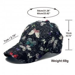 Ethnic-style hat for women, summer sun protection, perfect for travel and shopping, butterfly-printed hardtop baseball cap for women. Ethnic-style hat for women, summer sun protection, perfect for travel and shopping, butterfly-printed hardtop baseball cap for women.