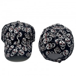 New cross-border baseball cap with skull print, fashionable and versatile, outdoor casual sun hat for men and women. New cross-border baseball cap with skull print, fashionable and versatile, outdoor casual sun hat for men and women.