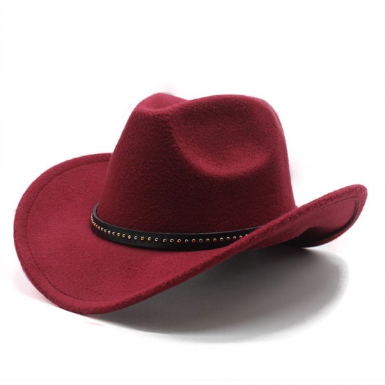 New cross-border western cowboy hat, black woolen jazz hat, ethnic autumn and winter felt hat for men and women, wide brim hat New cross-border western cowboy hat, black woolen jazz hat, ethnic autumn and winter felt hat for men and women, wide brim hat
