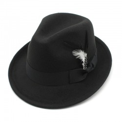 2023 new cross-border men's small hats with feathers and felt, men's jazz fedoras. 2023 new cross-border men's small hats with feathers and felt, men's jazz fedoras.