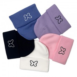 Cross-border Amazon beanie hat, a versatile, casual, bow-embroidered knitted hat for women in autumn and winter, a slim, flattering beanie. Cross-border Amazon beanie hat, a versatile, casual, bow-embroidered knitted hat for women in autumn and winter, a slim, flattering beanie.