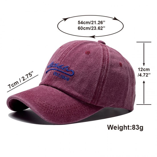 Cross-border washed embroidered lettered baseball hats, versatile casual and fashionable men's and women's baseball caps, washed and distressed sun hats Cross-border washed embroidered lettered baseball hats, versatile casual and fashionable men's and women's baseball caps, washed and distressed sun hats