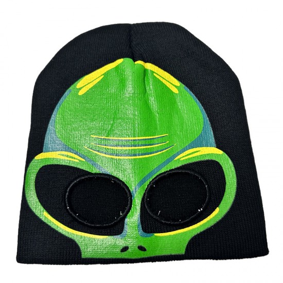 Reflective Skull Knitted Hat, Men's and Women's Luminous Mask, Alien Warm Beanie Reflective Skull Knitted Hat, Men's and Women's Luminous Mask, Alien Warm Beanie