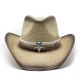 2024 Ethnic Style Horseback Riding Men's and Women's Retro Tibetan Rolled-Brimmed Western Cowboy Straw Hats with Sun Protection and Sun Visor 2024 Ethnic Style Horseback Riding Men's and Women's Retro Tibetan Rolled-Brimmed Western Cowboy Straw Hats with Sun Protection and Sun Visor